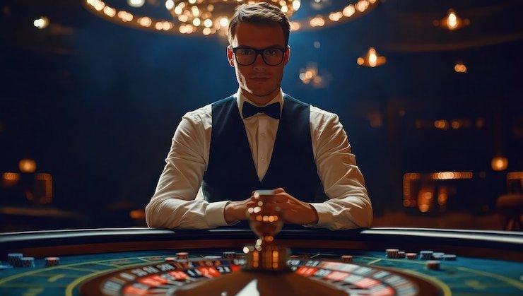 Interface meja live SA Gaming menampilkan statistik permainan dan chat interaktif